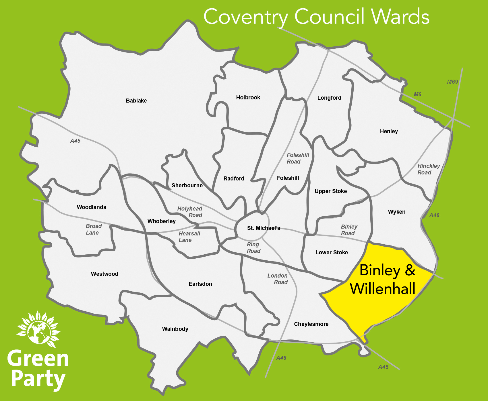 Binley & Willenhall ward map